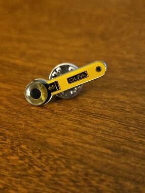 OLFA Yellow Rotary Cutter Enamel Pin